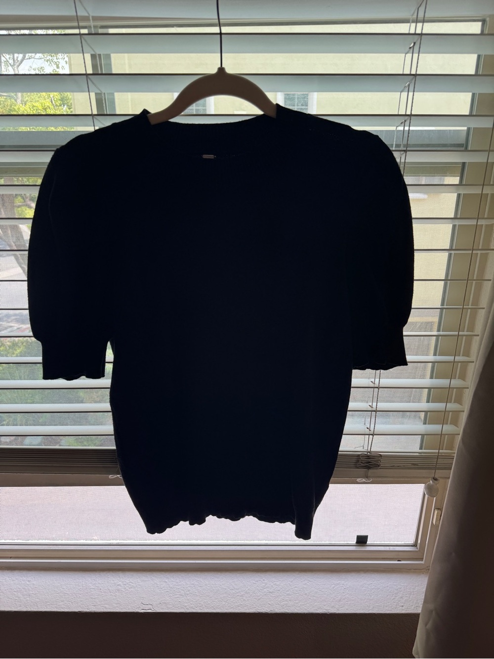 Black Short-Sleeve Knit Top